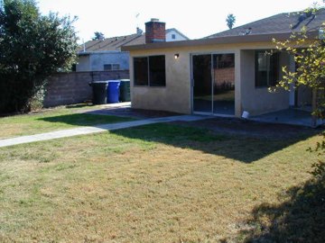 back yard of house after cleanup