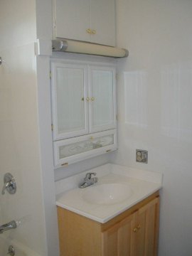 install new sink with new cabinet and new faucet 