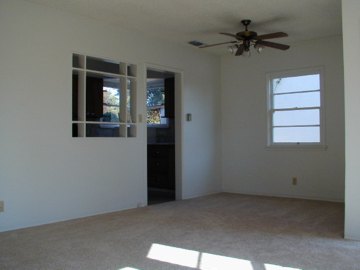 Living room with new paint and carpet