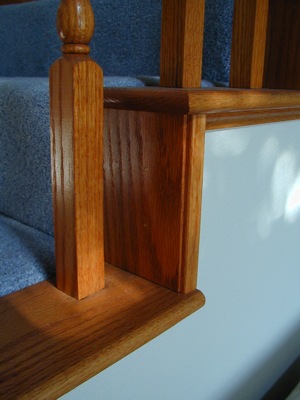 Oak wrapped stair detail