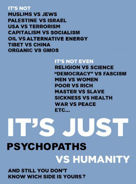 psychopaths vs humanity