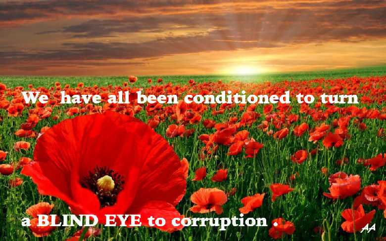 turn a blind eye to corruption