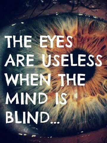 eyes are useless when the mind is blind